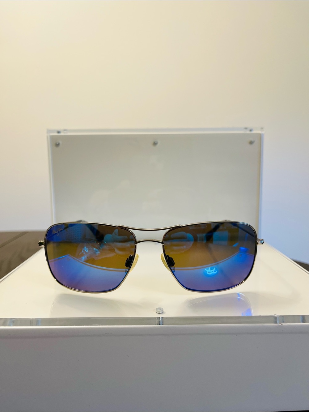 Maui Jim Blue-Brown Mirrored Aviator Sunglasses